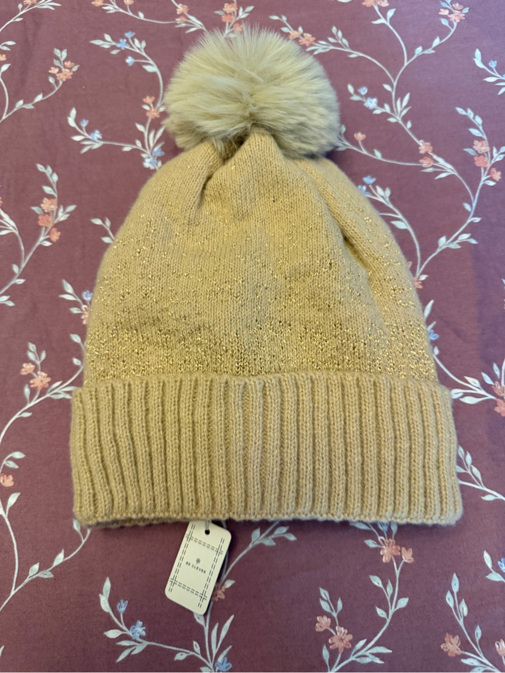 Gold Sparkle Knit Beanie